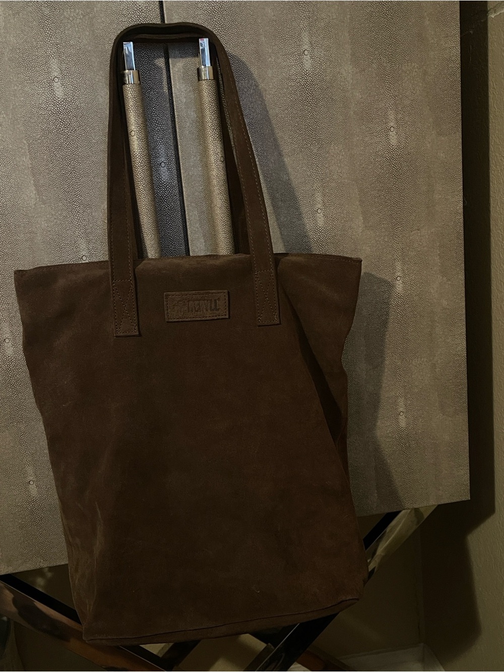 Brown Suede Tote Bag - Minimal Everyday Carry